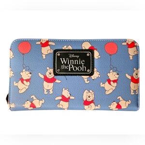Disney Winnie The Pooh Blue Faux Leather Women's Wristlet, NEW WITH TAGS